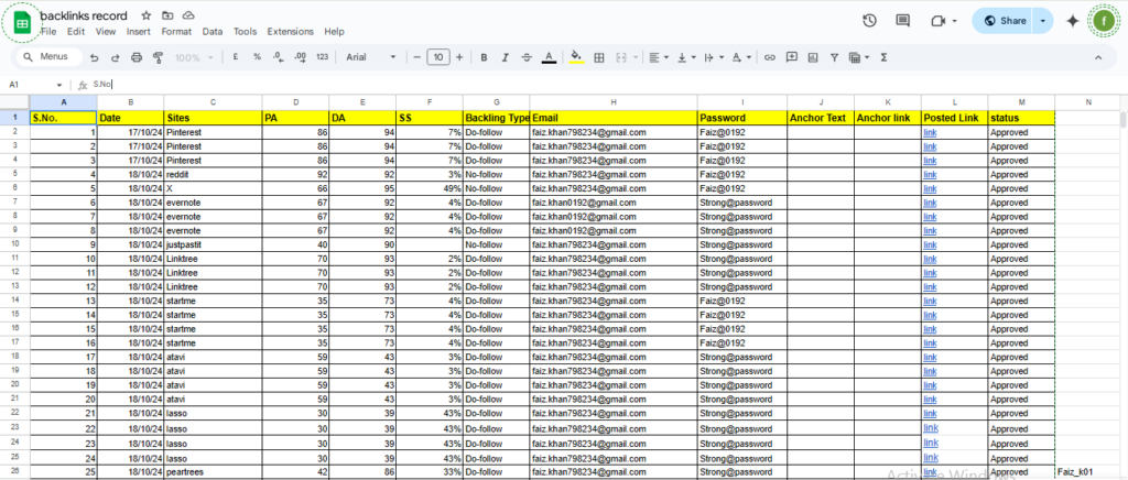 Backlink Record